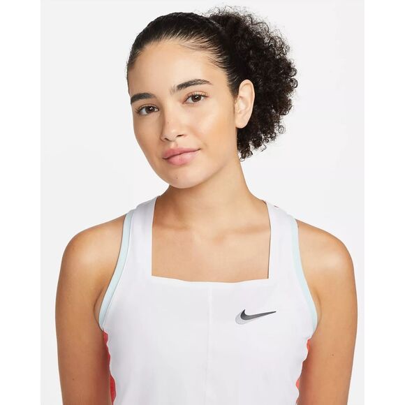 NIKE women's Large TENNIS COURT COURT SLAM TANK DR6795-100 white red - Picture 4 of 12